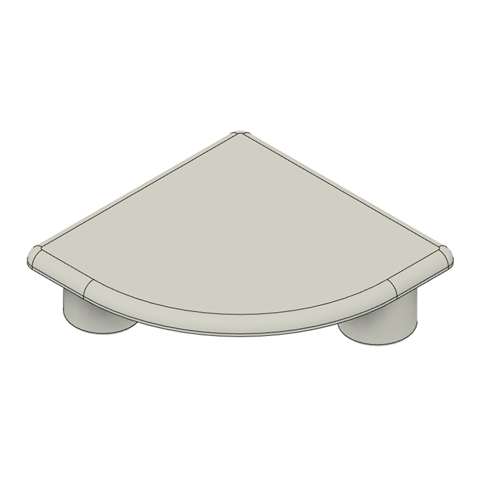 60-120-2 MODULAR SOLUTIONS POLYAMIDE PART<br>END CAP 45MM X 45MM ROUND CORNER LIGHT GRAY